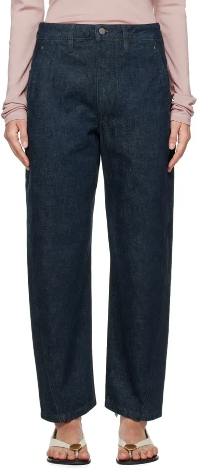 Lemaire Indigo Twisted Jeans In Bl760 Denim Indigo