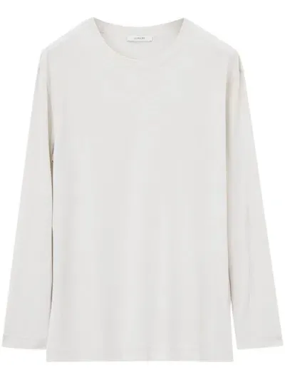 Lemaire Long-sleeve Cotton T-shirt In Neutrals