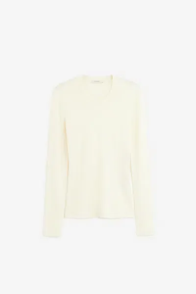 Lemaire Long Sleeve T-shirts In Beige