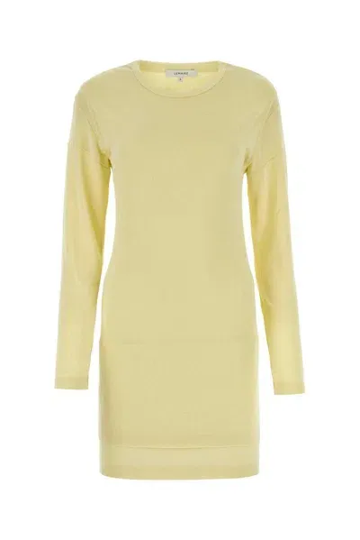 Lemaire Long Sleeved Knitted Mini Dress In Yellow