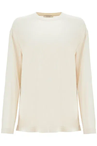 Lemaire Long-sleeved Silk T-shirt For In Neutro