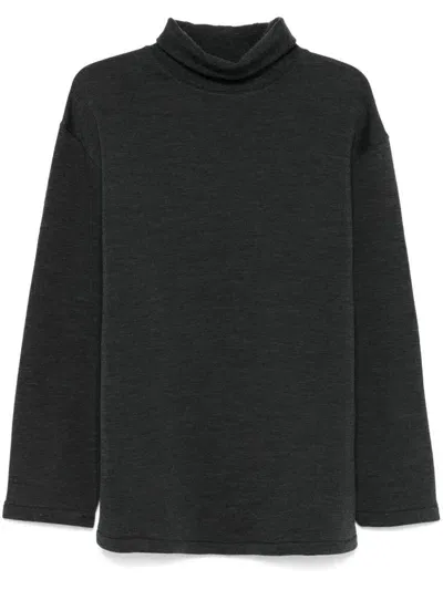 Lemaire Mélange Effect Sweatshirt In Black