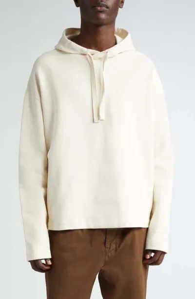 Lemaire Cotton And Linen Hoodie In Neutrals