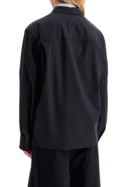 Lemaire Overshirt Doppiopetto Il Twill In Black