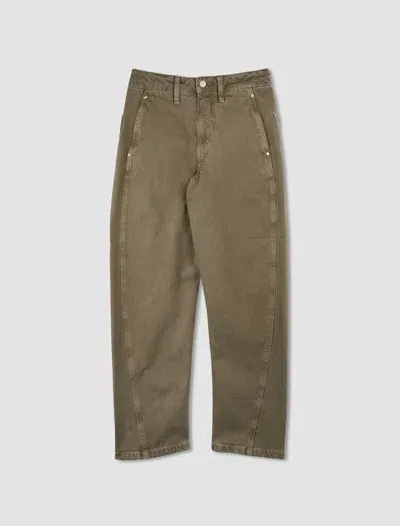 Lemaire Pantaloni Twisted In Denim Snow Olive