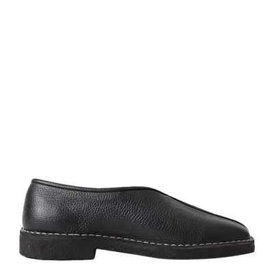 Lemaire 20mm Square-toe Piped Leather Loafers In Bk999 Black