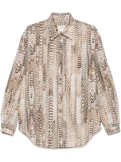 Lemaire Printed Shirt In Neutrals