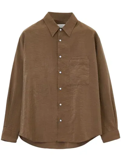 Lemaire Relaxed Long-sleeve Shirt In Brown