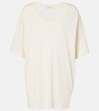 Lemaire Ribbed-knit Cotton Jersey T-shirt In Weiss