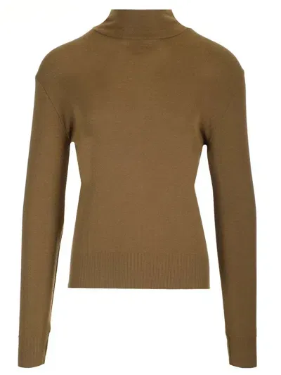 Lemaire Seamless Turtleneck Top In Brown