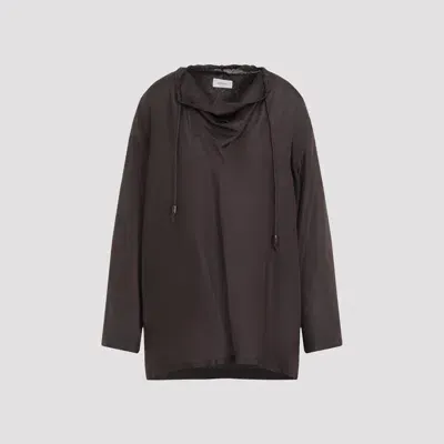 Lemaire Shawl Collar Top In Brown