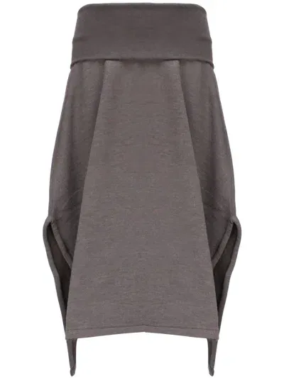 Lemaire Side-slit Waistband Skirt In Brown