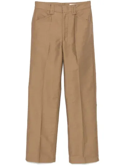 Lemaire Straight Trousers In Brown