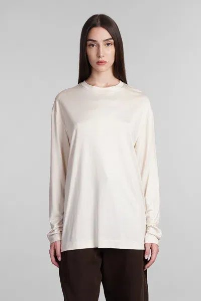 Lemaire T-shirt In Beige Silk