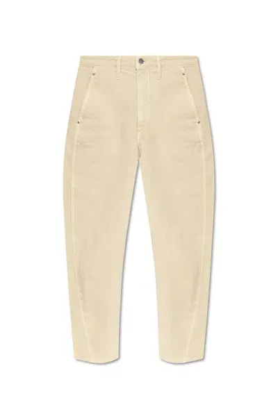 Lemaire Tapered Leg Twisted Jeans In Beige