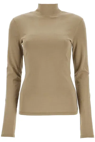 Lemaire Top Lupetto In Leggero Jersey In Khaki