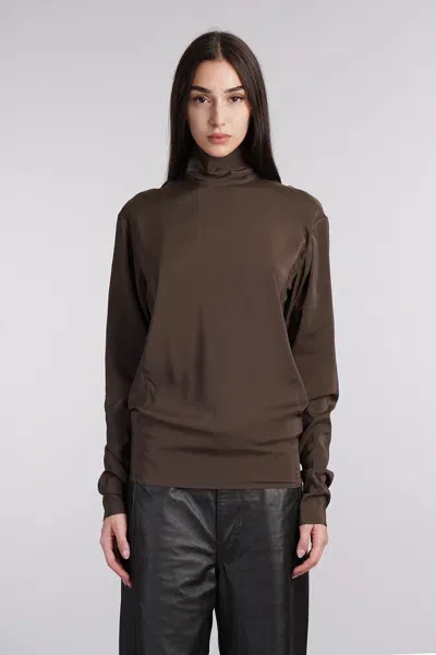 Lemaire Topwear In Brown Silk