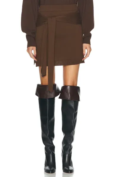 Lemaire Brown Trompe L'oeil Miniskirt In Hazelnut Brown