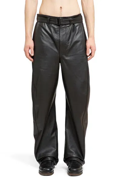 Lemaire High-waist Wide-leg Trousers In Brown