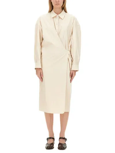 Lemaire Twisted Dress In Ivory