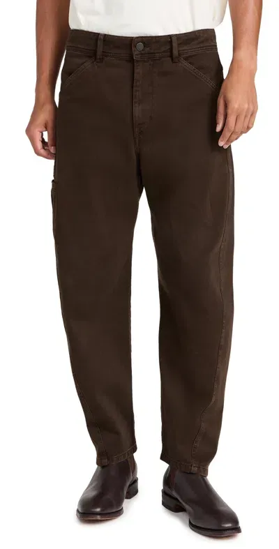 Lemaire Twisted Workwear Pants Espresso In Brown