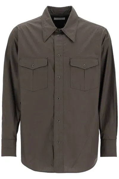 Lemaire Western Shirt With Snap Buttons In Multicolor