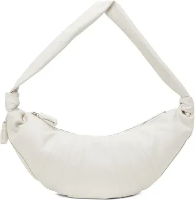 Lemaire White Large Croissant Bag In Wh001 Chalk