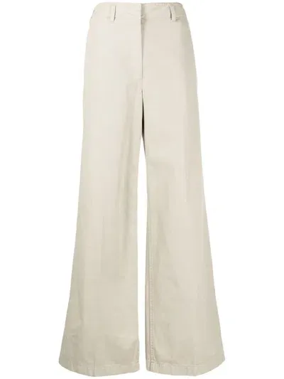 Lemaire Wide-leg Tailored Trousers In Brown