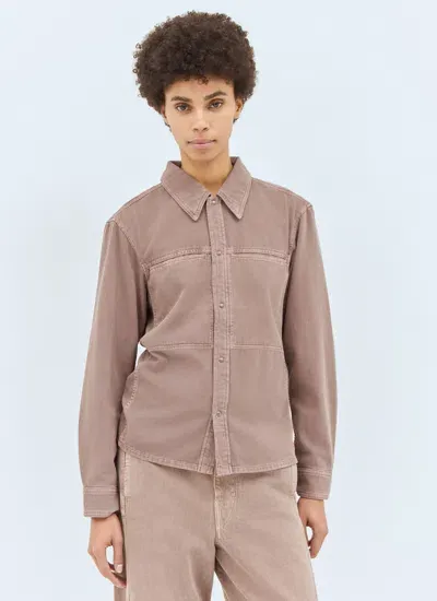 Lemaire Fitted Denim Shirt In Pink