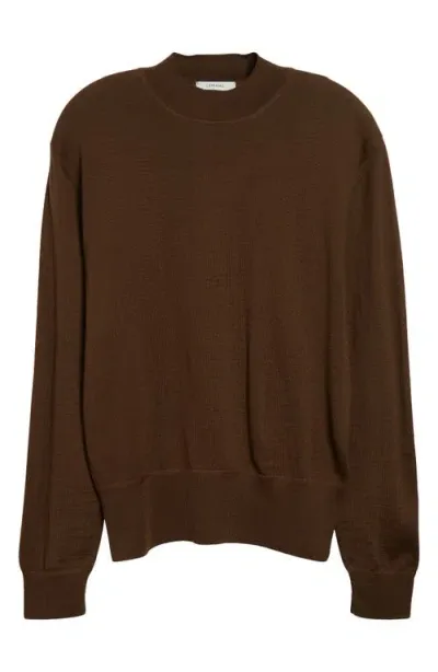 Lemaire Openwork Cotton-blend Sweater In Brown