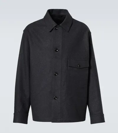 Lemaire Wool-blend Overshirt In Black