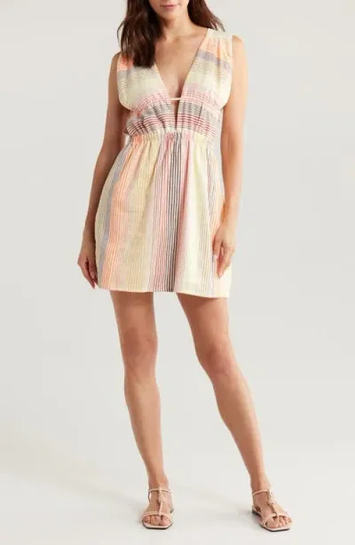 Lemlem Anthea Stripe Cotton Blend Cover-up Dress In Amaresh Sunrise