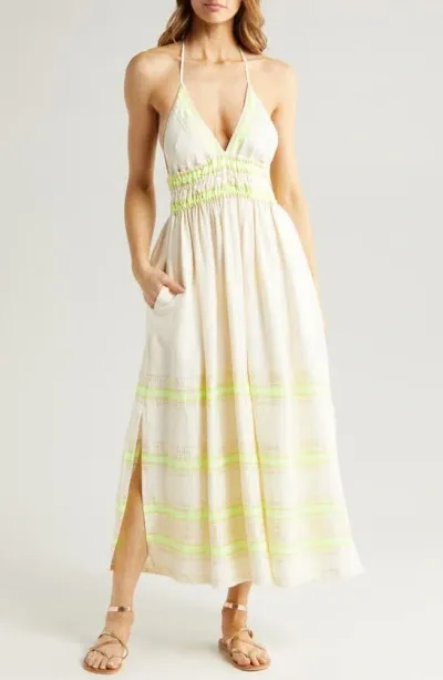 Lemlem Gete Halter Cover-up Dress In Lomi Keylime