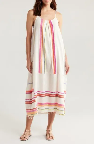 Lemlem Nia Mixed Stripe Cotton Blend Cover-up Sundress In Tizita Fiesta