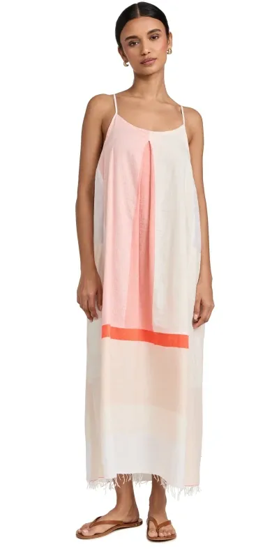 Lemlem Nia Slip Dress Ayele Blush In Beige