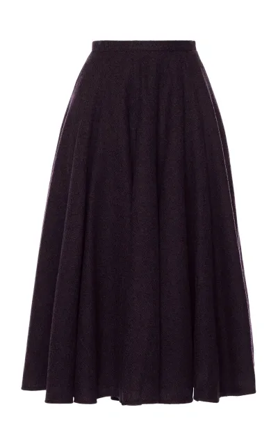 Lena Hoschek Daydream Wool A-line Midi Skirt In Purple