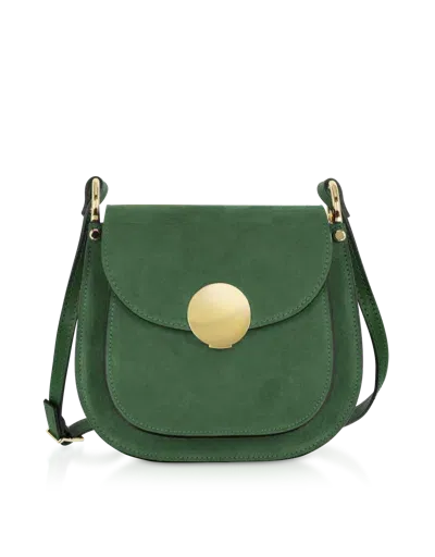 Leparmentier Paris Agave Suede And Smooth Leather Shoulder Bag In Green