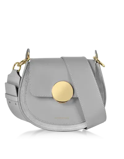 Leparmentier Paris Yucca Suede And Leather Shoulder Bag In Gray