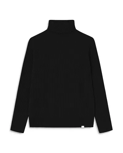 Les Deux Eddie Ribbed Roll Neck Sweater In Black