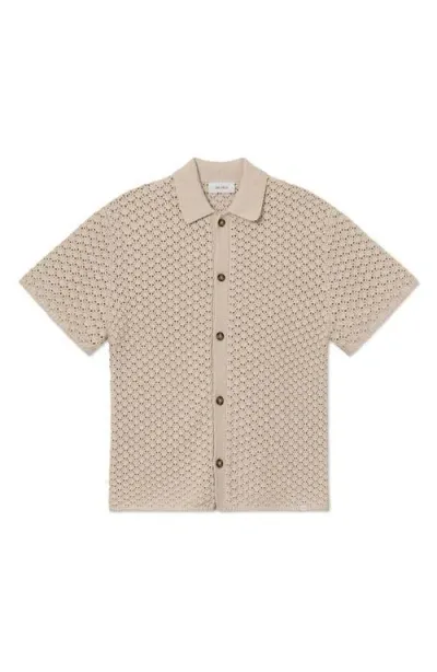 Les Deux Gideon Short Sleeve Cardigan In Ivory