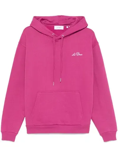 Les Deux Logo-embroidered Hoodie In Pink