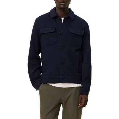 Les Deux Nash 2.0 Hybrid Shirt Jacket In Dark Blue