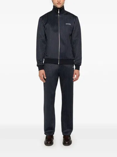 Les Deux Pinstriped Track Jacket In Blue