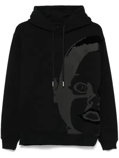 Les Hommes Baby Face Hoodie In Black