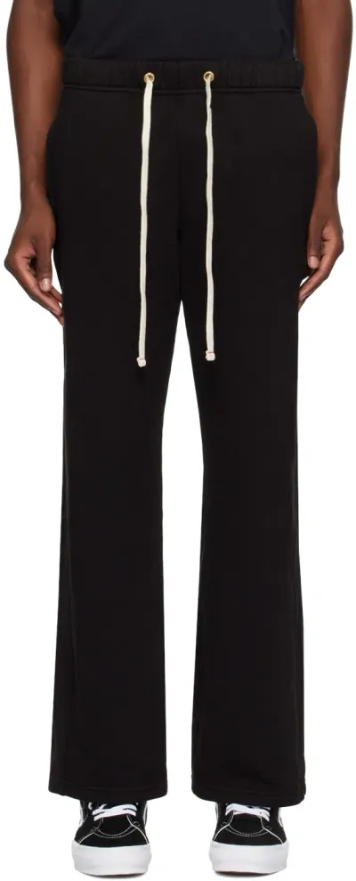 Les Tien Black Classic Sweatpants In Jet Black