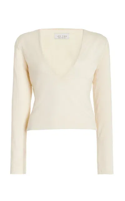 Les Tien Dan Cotton-modal Top In Ivory