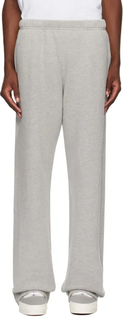 Les Tien Gray Heavyweight Puddle Sweatpants In Heather Grey