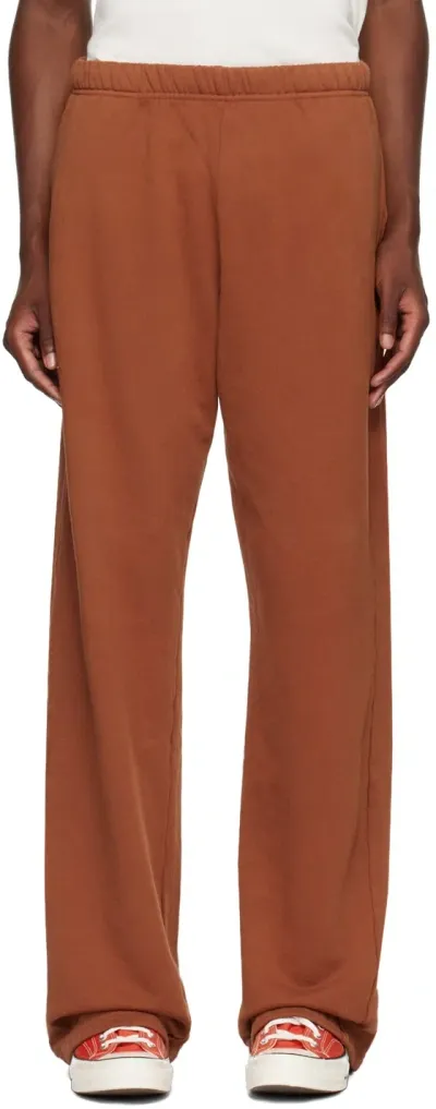 Les Tien Orange Heavyweight Puddle Sweatpants In Cedar