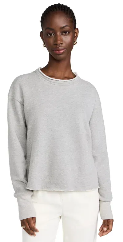 Les Tien Riley Crop Roll Neck Sweatshirt Heather Grey