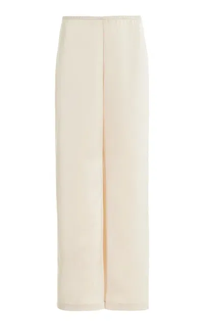 Leset Barb Satin Wide-leg Pants In Neutral